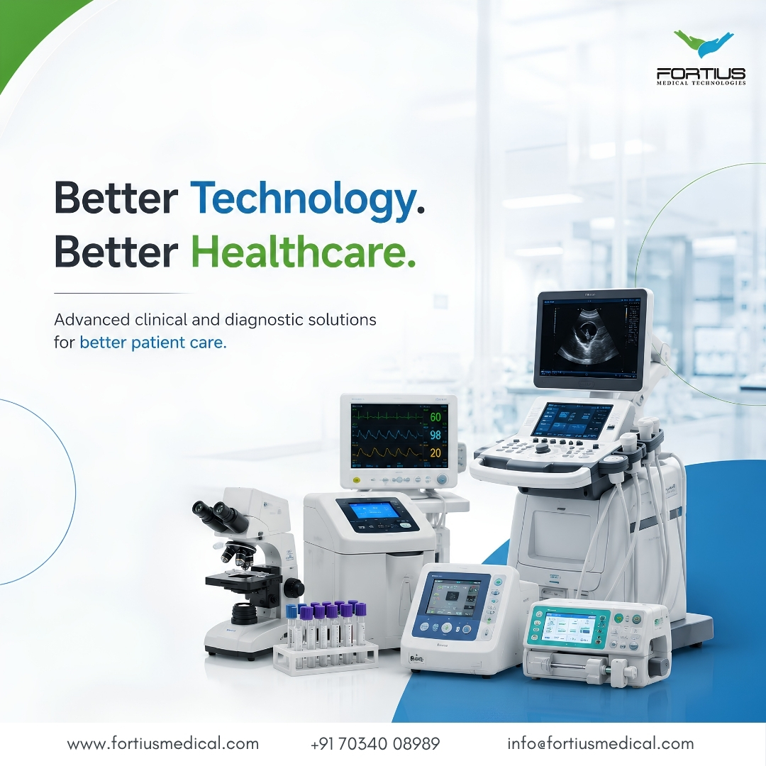 Advanced clinical and diagnostic medical equipment supplied by Fortius Medicals for hospitals, clinics, laboratories, and healthcare facilities across Karnataka.